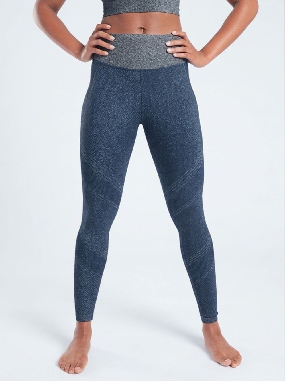 Athleta Twilight Tight High Rise Indigo Blue Navy Silver Shimmer Leggings XS